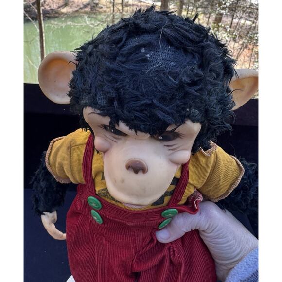 Vtg 1950 Rushton Zip The Monkey Rubber Faced Plush 15" Zippy Stuffed Animal -2 - Picture 3 of 12
